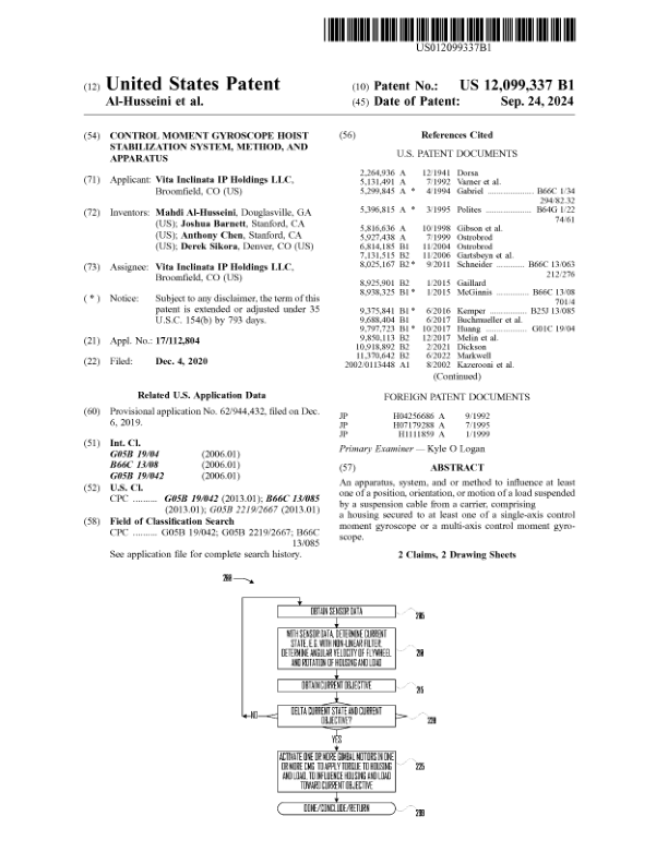 Control moment gyroscope hoist stabilization system, method, and apparatus